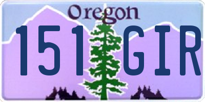 OR license plate 151GIR