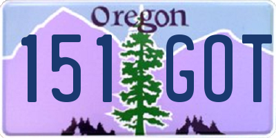 OR license plate 151GOT