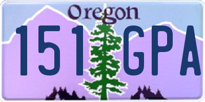 OR license plate 151GPA