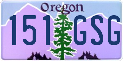 OR license plate 151GSG