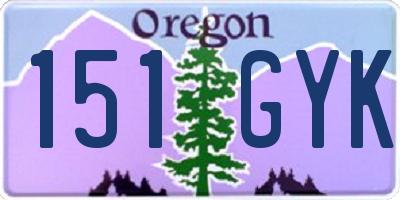 OR license plate 151GYK
