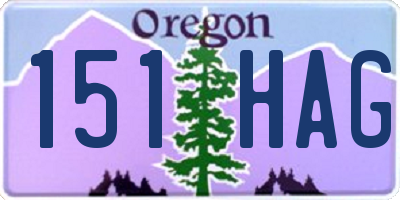 OR license plate 151HAG