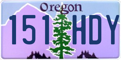 OR license plate 151HDY