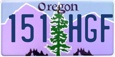 OR license plate 151HGF