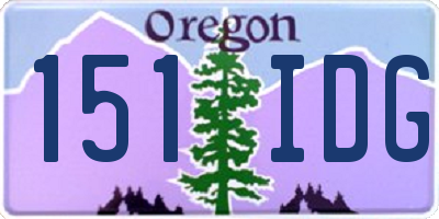 OR license plate 151IDG