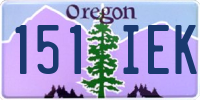 OR license plate 151IEK