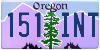 OR license plate 151INT