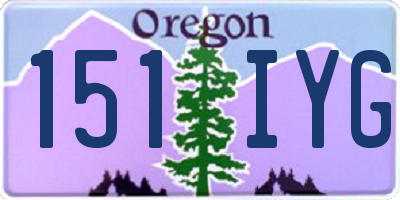 OR license plate 151IYG