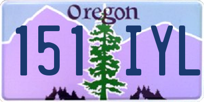 OR license plate 151IYL