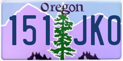OR license plate 151JKO