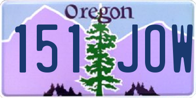 OR license plate 151JOW