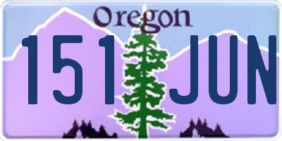 OR license plate 151JUN