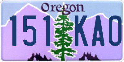 OR license plate 151KAO