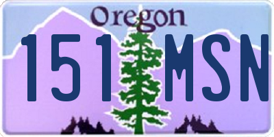 OR license plate 151MSN