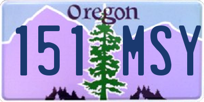 OR license plate 151MSY