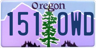 OR license plate 151OWD