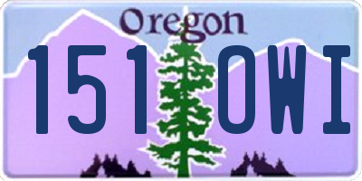 OR license plate 151OWI