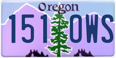 OR license plate 151OWS