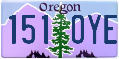 OR license plate 151OYE