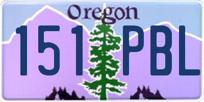 OR license plate 151PBL