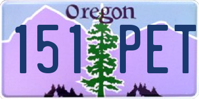 OR license plate 151PET