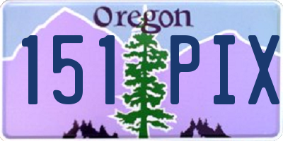 OR license plate 151PIX