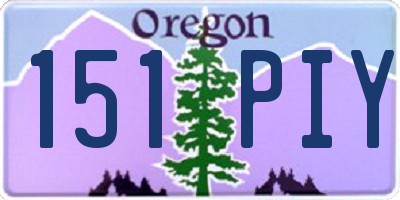 OR license plate 151PIY