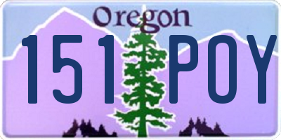 OR license plate 151POY