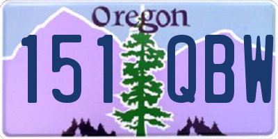 OR license plate 151QBW