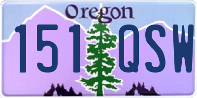 OR license plate 151QSW