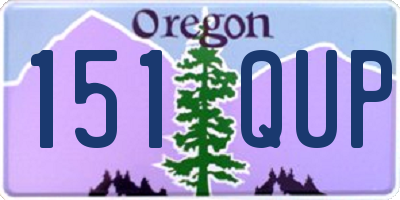 OR license plate 151QUP
