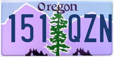 OR license plate 151QZN