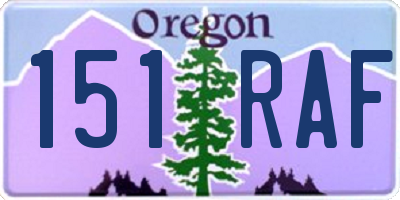 OR license plate 151RAF
