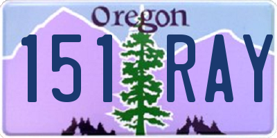 OR license plate 151RAY