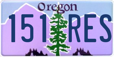 OR license plate 151RES