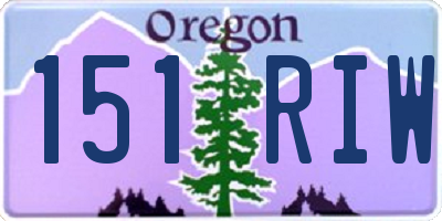 OR license plate 151RIW