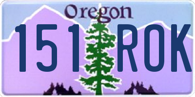 OR license plate 151ROK