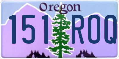 OR license plate 151ROQ