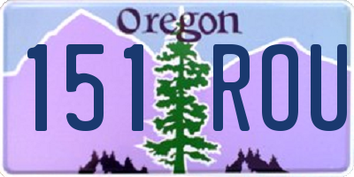 OR license plate 151ROU