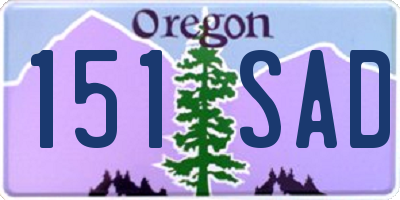 OR license plate 151SAD