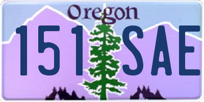 OR license plate 151SAE