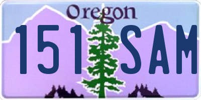 OR license plate 151SAM