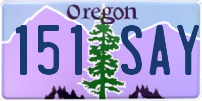 OR license plate 151SAY