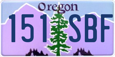 OR license plate 151SBF
