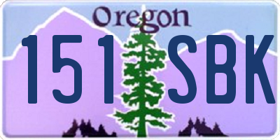 OR license plate 151SBK