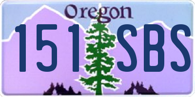 OR license plate 151SBS