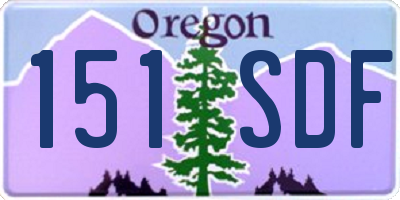 OR license plate 151SDF