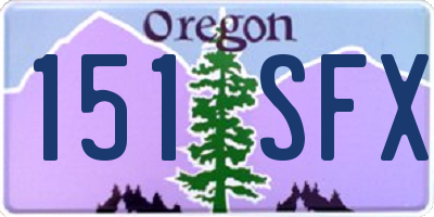 OR license plate 151SFX