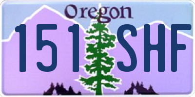 OR license plate 151SHF
