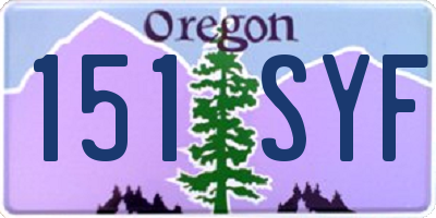 OR license plate 151SYF